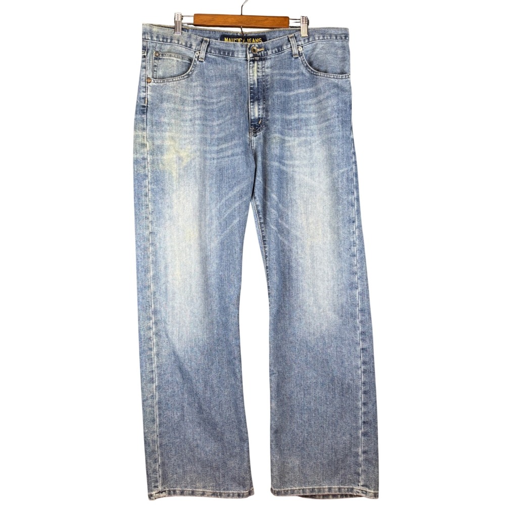 Nautica Jeans Company Mens 38x32 Medium Wash Straight Leg Denim Jeans Streetwear